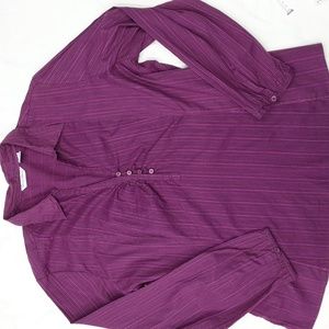 Quizz Woman Stretch Fitted Blouse in Maroon Woman's 20